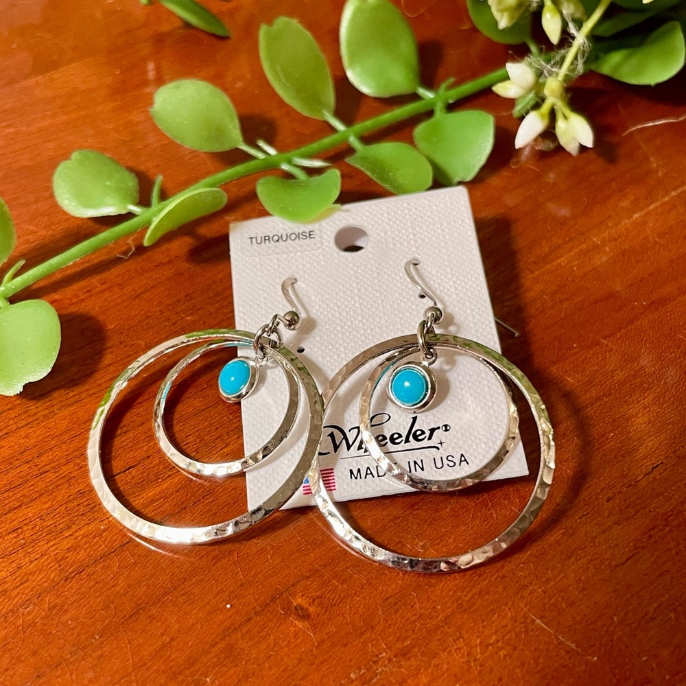 ✅SOLD ✅ NEW Wheeler Silver & Turquoise Drop Earrings